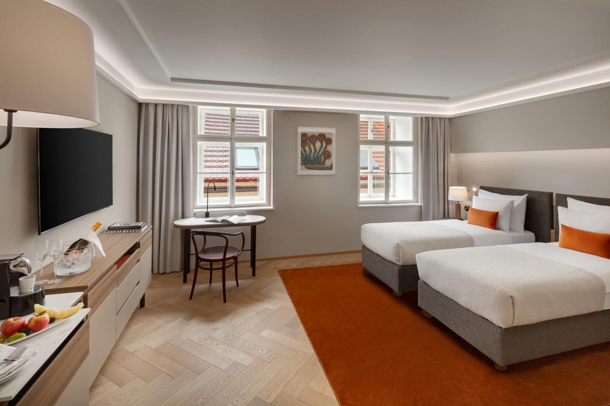 Hotel Bookquet Praga Exterior foto A room at the hotel